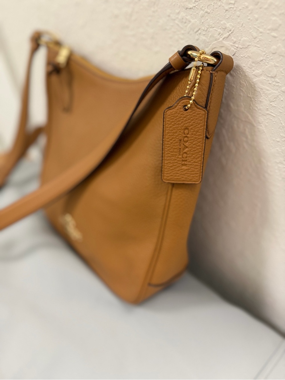 Coach Pebbled Leather Ellie File Crossbody Bag in Light Saddle Tan C1648 - Picture 4 of 16